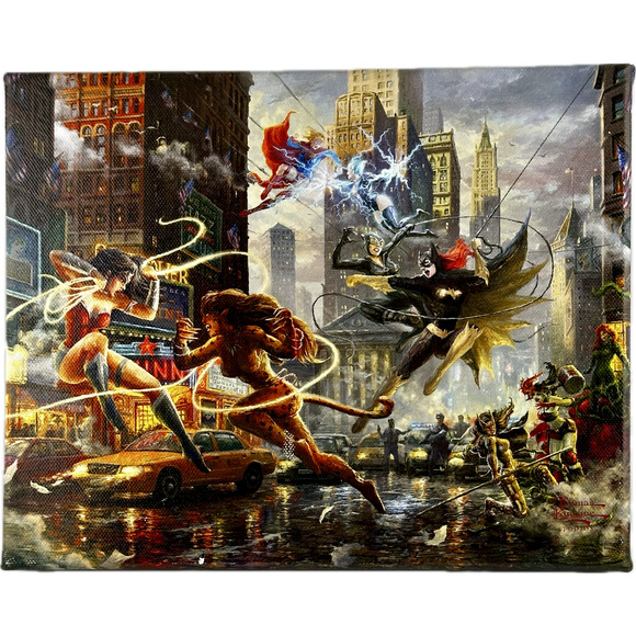 Battle Royale Women of DC Comics 10"x8" Certified Kincaid Canvas painting